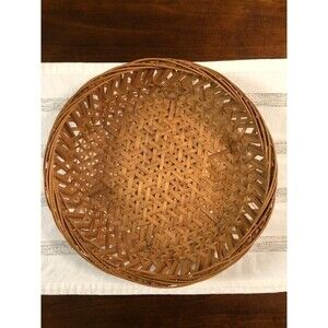 Country Primitive Boho Chic Coastal Round Large Basket
